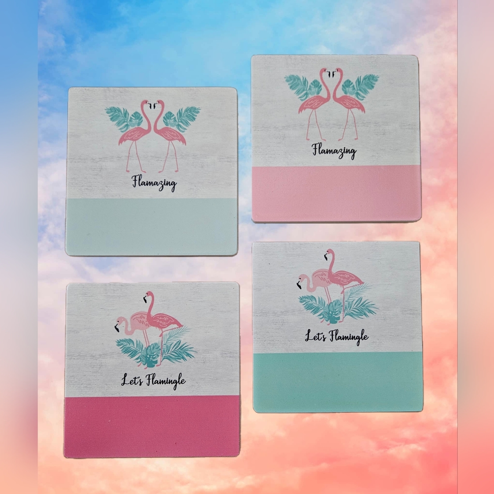Flamingo Coasters Set of 4